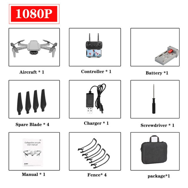 2020 NEW E88 drone 4k HD Drone With wide-angle camera drone WiFi 1080p real-time