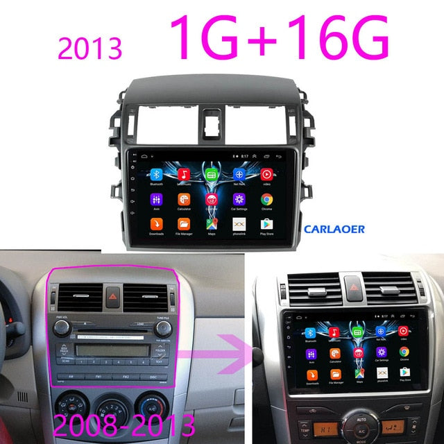 2Din android 8.1 Car Radio Multimedia Player For Toyota Corolla E140/150 2007 -2016