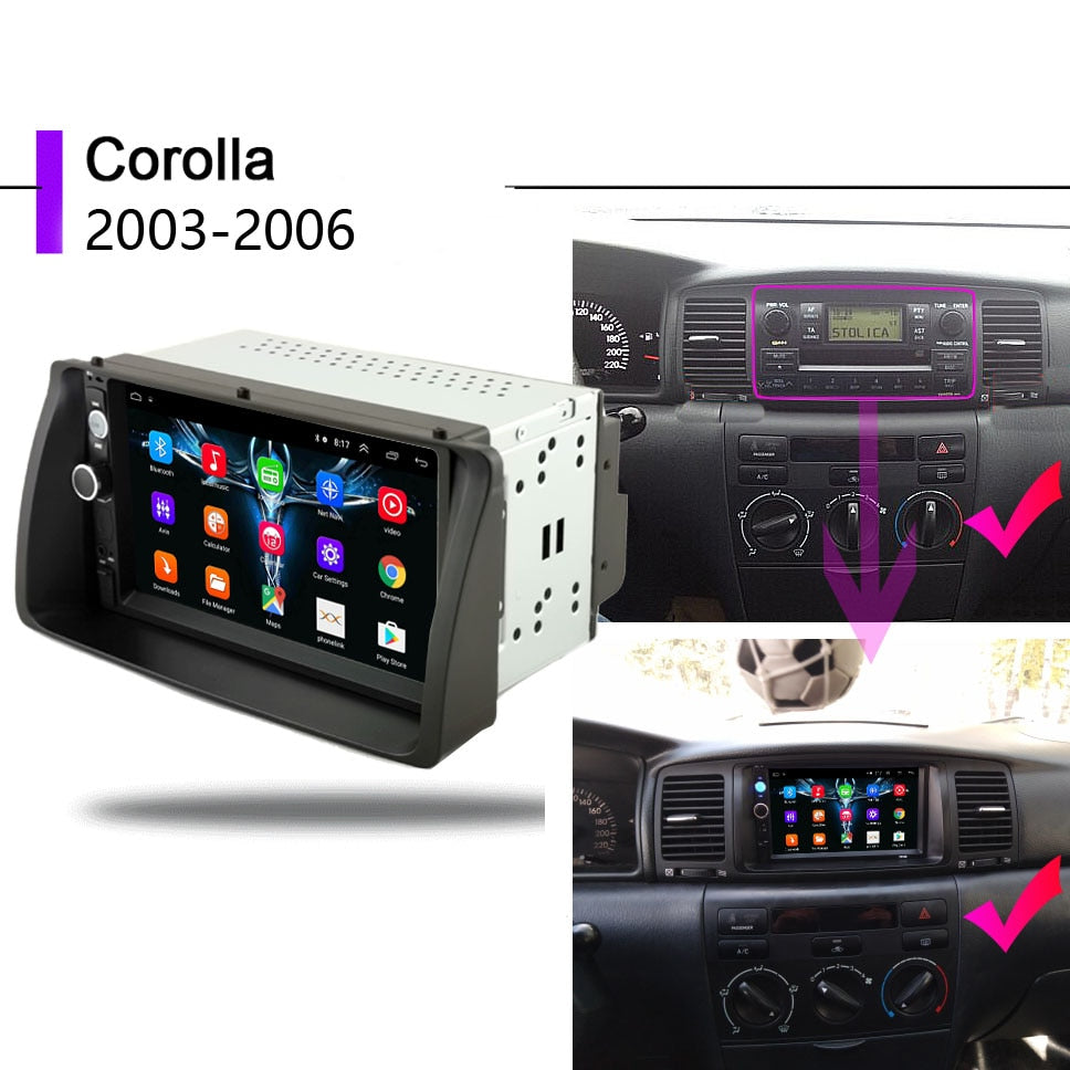 2Din android 8.1 Car Radio Multimedia Player For Toyota Corolla E140/150 2007 -2016