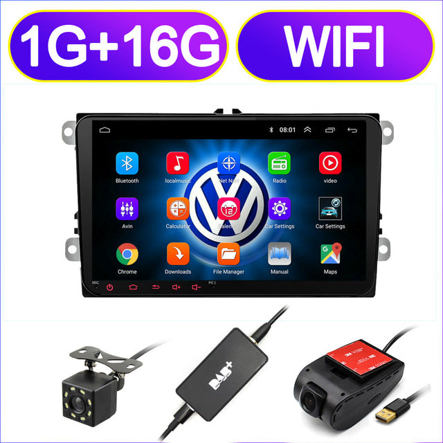 Car Android 8.1 2 radio GPS multimedia for Volkswagen/Skoda/Octavia/golf/touran/passat/B6/polo/tiguan/yeti