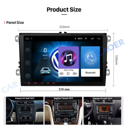 Car Android 8.1 2 radio GPS multimedia for Volkswagen/Skoda/Octavia/golf/touran/passat/B6/polo/tiguan/yeti