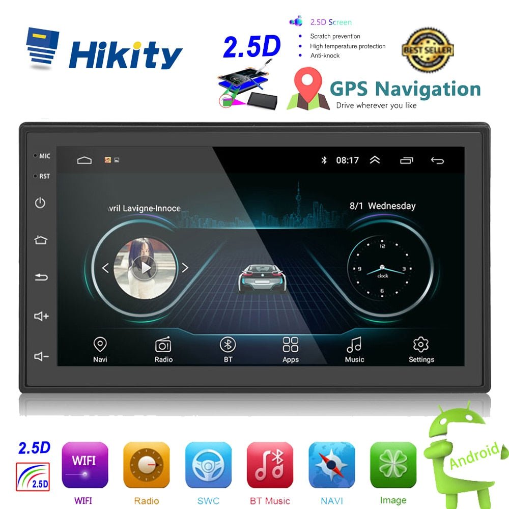 Android 2din Car Multimedia MP5 Player GPS Navigation WIFI Autoradio 7'' Touch Screen Bluetooth FM