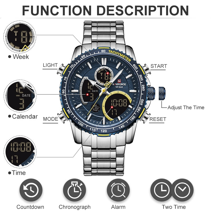 New men's Watch Top Luxury Brand Big Dial Sport Watch Quartz