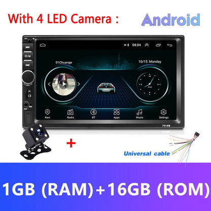 Android 8.1 2 Din Car Radio RAM 2GB+ ROM 32GB 7'' Universal Car Radio GPS Multimedia
