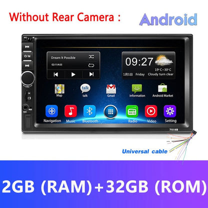 Android 8.1 2 Din Car Radio RAM 2GB+ ROM 32GB 7'' Universal Car Radio GPS Multimedia