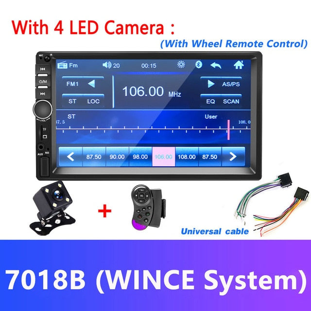 Android 8.1 2 Din Car Radio RAM 2GB+ ROM 32GB 7'' Universal Car Radio GPS Multimedia