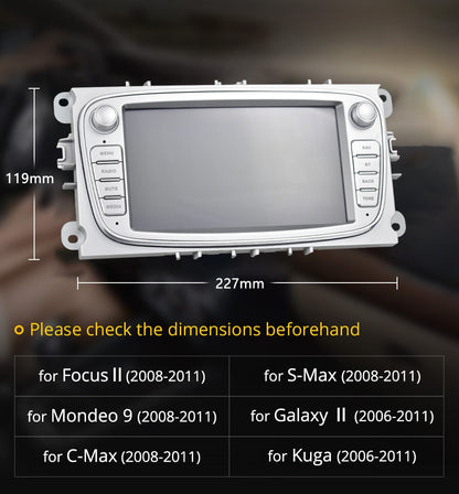Android 8.1 GPS Car 2 Din Car 7'' DVD Player For Ford/Focus/S-Max/Mondeo 9/GalaxyC-Max