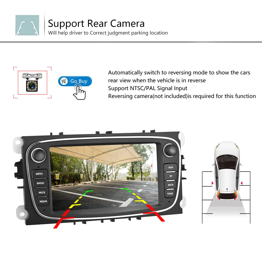 Android 8.1 GPS Car 2 Din Car 7'' DVD Player For Ford/Focus/S-Max/Mondeo 9/GalaxyC-Max