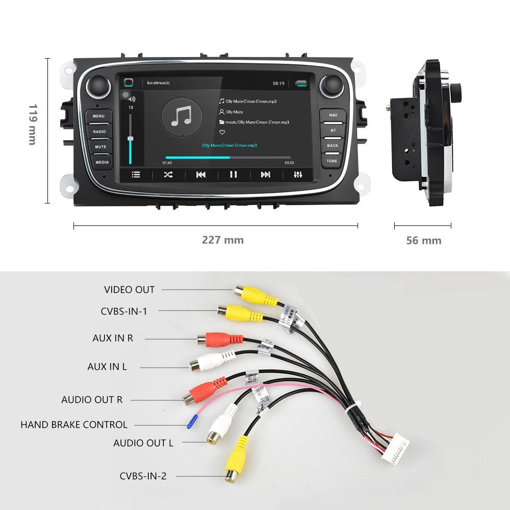 Android 8.1 GPS Car 2 Din Car 7'' DVD Player For Ford/Focus/S-Max/Mondeo 9/GalaxyC-Max