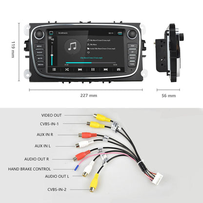 Android 8.1 GPS Car 2 Din Car 7'' DVD Player For Ford/Focus/S-Max/Mondeo 9/GalaxyC-Max