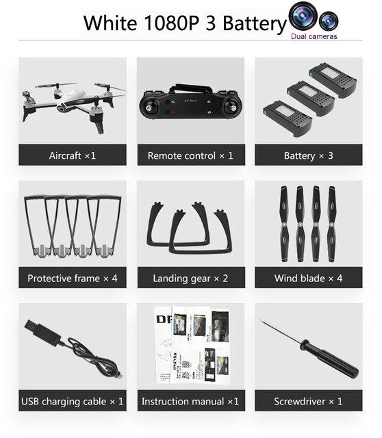 WiFi RC Drones 4K Dual Camera RC Helicopter 1080P HD Camera Quadcopter