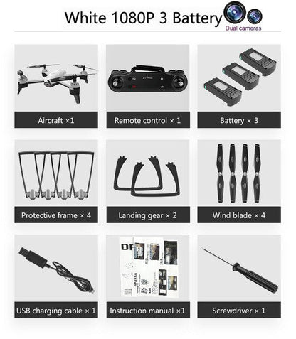 WiFi RC Drones 4K Dual Camera RC Helicopter 1080P HD Camera Quadcopter