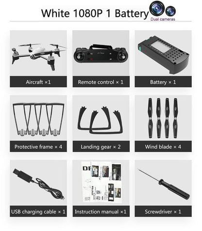 WiFi RC Drones 4K Dual Camera RC Helicopter 1080P HD Camera Quadcopter