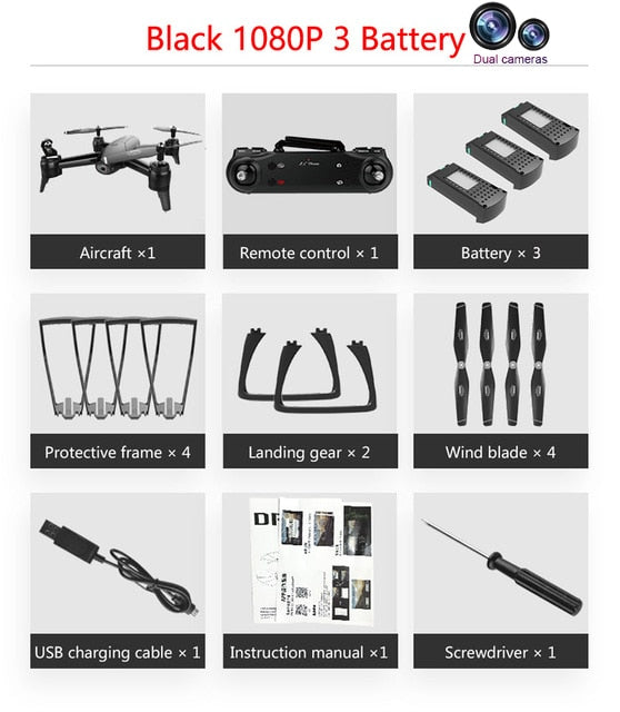 WiFi RC Drones 4K Dual Camera RC Helicopter 1080P HD Camera Quadcopter