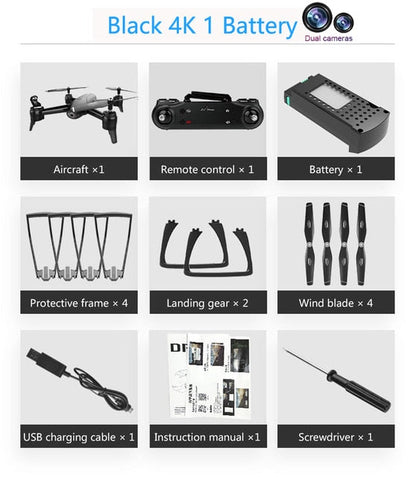 WiFi RC Drones 4K Dual Camera RC Helicopter 1080P HD Camera Quadcopter