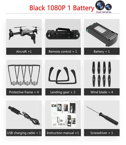 WiFi RC Drones 4K Dual Camera RC Helicopter 1080P HD Camera Quadcopter