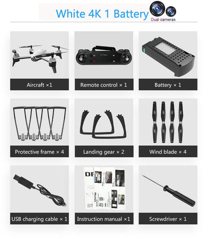 WiFi RC Drones 4K Dual Camera RC Helicopter 1080P HD Camera Quadcopter