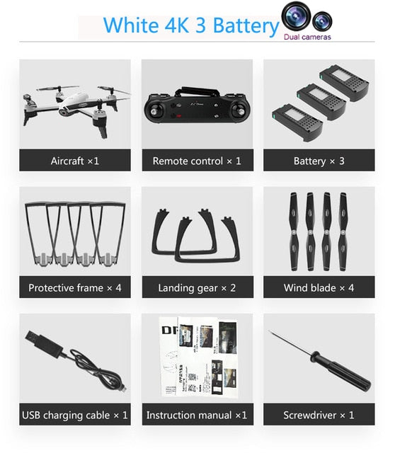 WiFi RC Drones 4K Dual Camera RC Helicopter 1080P HD Camera Quadcopter