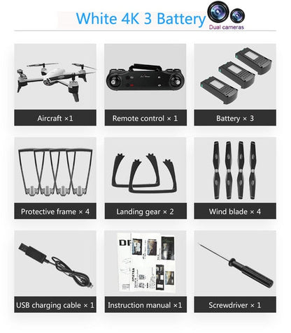 WiFi RC Drones 4K Dual Camera RC Helicopter 1080P HD Camera Quadcopter