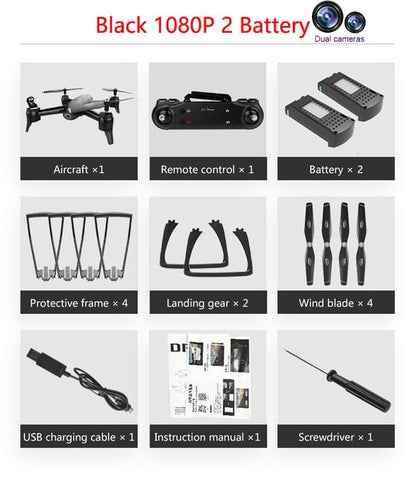 WiFi RC Drones 4K Dual Camera RC Helicopter 1080P HD Camera Quadcopter