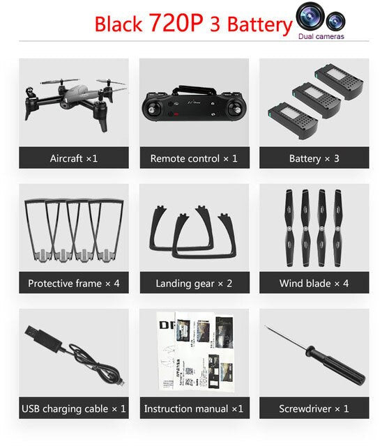 WiFi RC Drones 4K Dual Camera RC Helicopter 1080P HD Camera Quadcopter