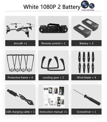 WiFi RC Drones 4K Dual Camera RC Helicopter 1080P HD Camera Quadcopter