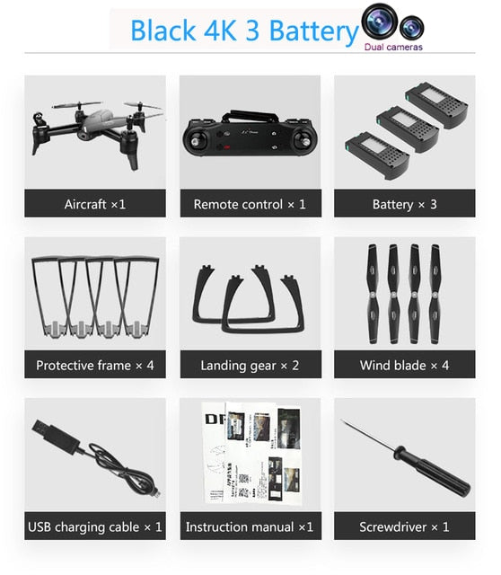 WiFi RC Drones 4K Dual Camera RC Helicopter 1080P HD Camera Quadcopter