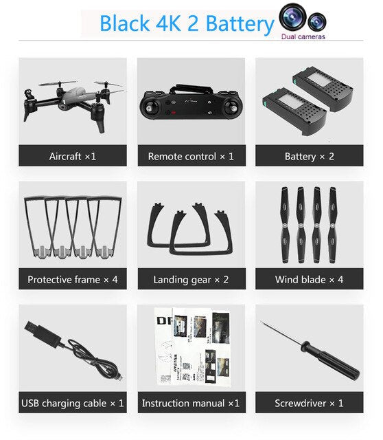 WiFi RC Drones 4K Dual Camera RC Helicopter 1080P HD Camera Quadcopter