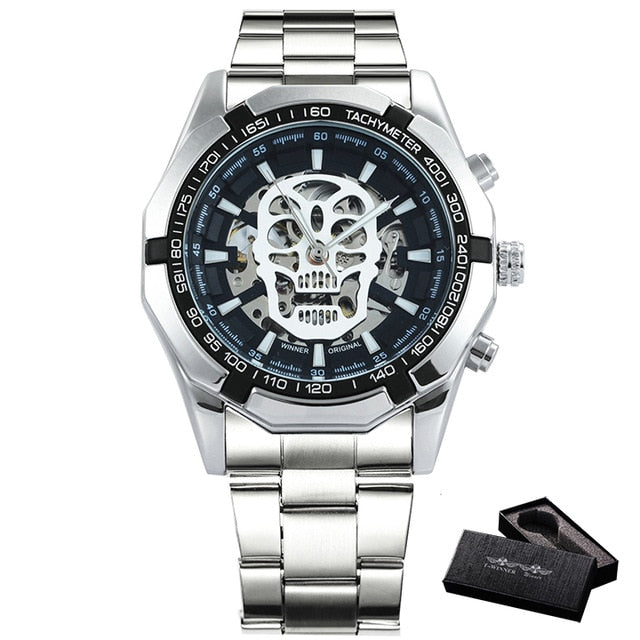Gold luxury Watch Unisex Steel Strap Skeleton Mechanical Top Brand