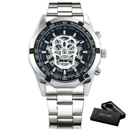 Gold luxury Watch Unisex Steel Strap Skeleton Mechanical Top Brand