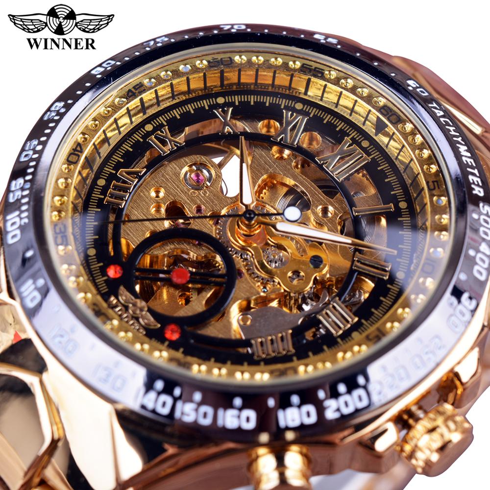 Mechanical Golden luxury Watch for Men Top Brand Automatic Skeleton