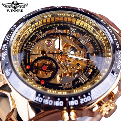 Mechanical Golden luxury Watch for Men Top Brand Automatic Skeleton