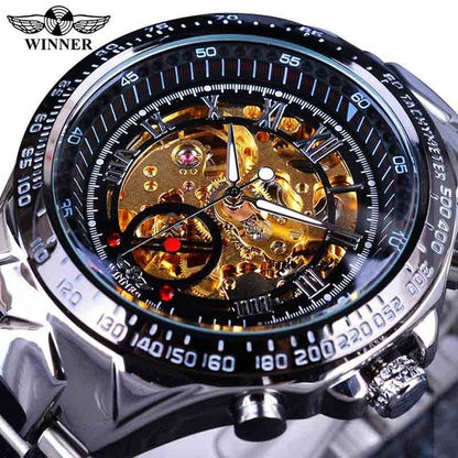 Mechanical Golden luxury Watch for Men Top Brand Automatic Skeleton