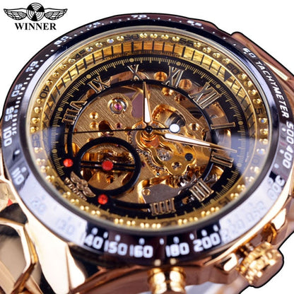 Mechanical Golden luxury Watch for Men Top Brand Automatic Skeleton