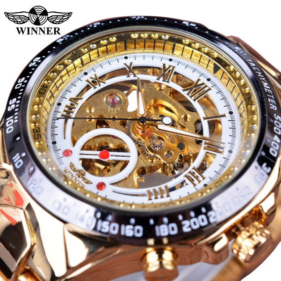 Mechanical Golden luxury Watch for Men Top Brand Automatic Skeleton